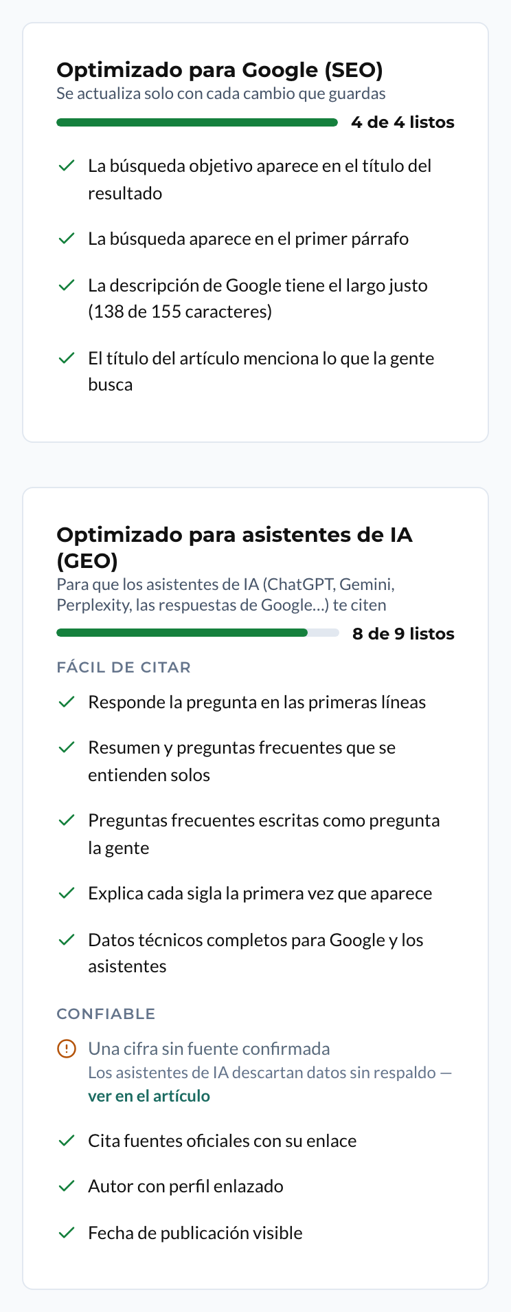 Paneles SEO y GEO