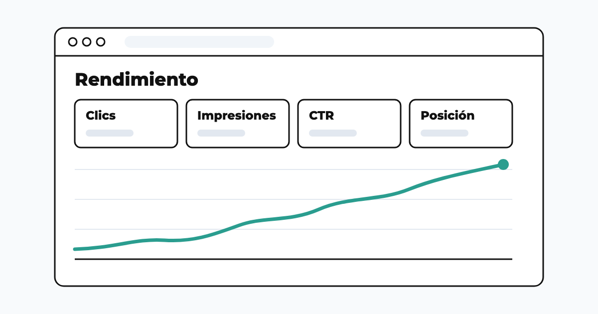 Informe de rendimiento de Google Search Console en la pantalla de un gerente de pyme